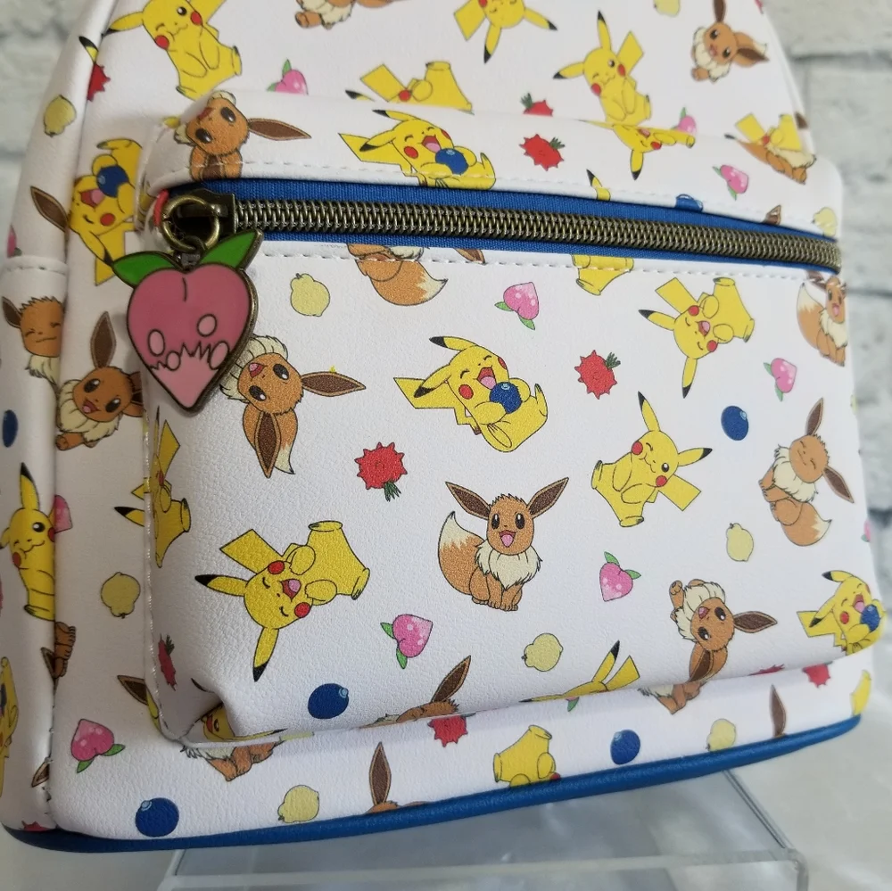 Loungefly Pokemon Eevee Pikachu Berries Mini Backpack Bag New - Picture 9 of 15